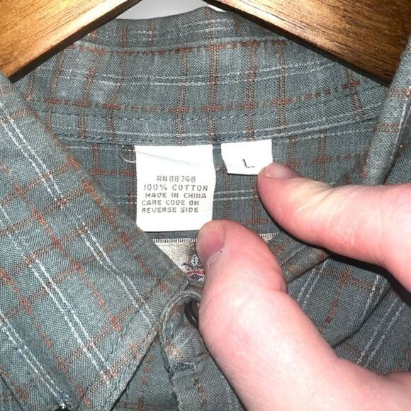 The Territory Ahead Blue and Orange Check Button Down Shirt Size L - Picture 3 of 11